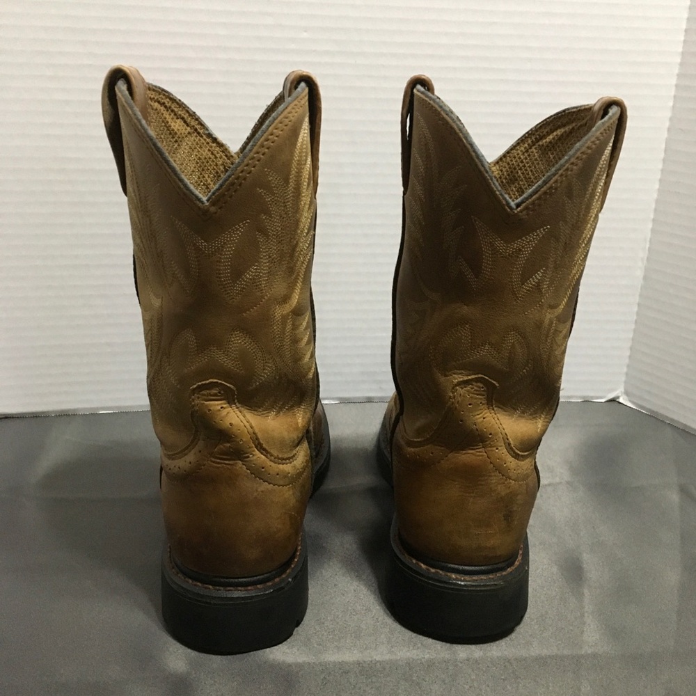 Ariat Sierra Saddle Ranch Western Leather Work Boots #10002304 - Men's 8.5D Med